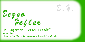 dezso hefler business card